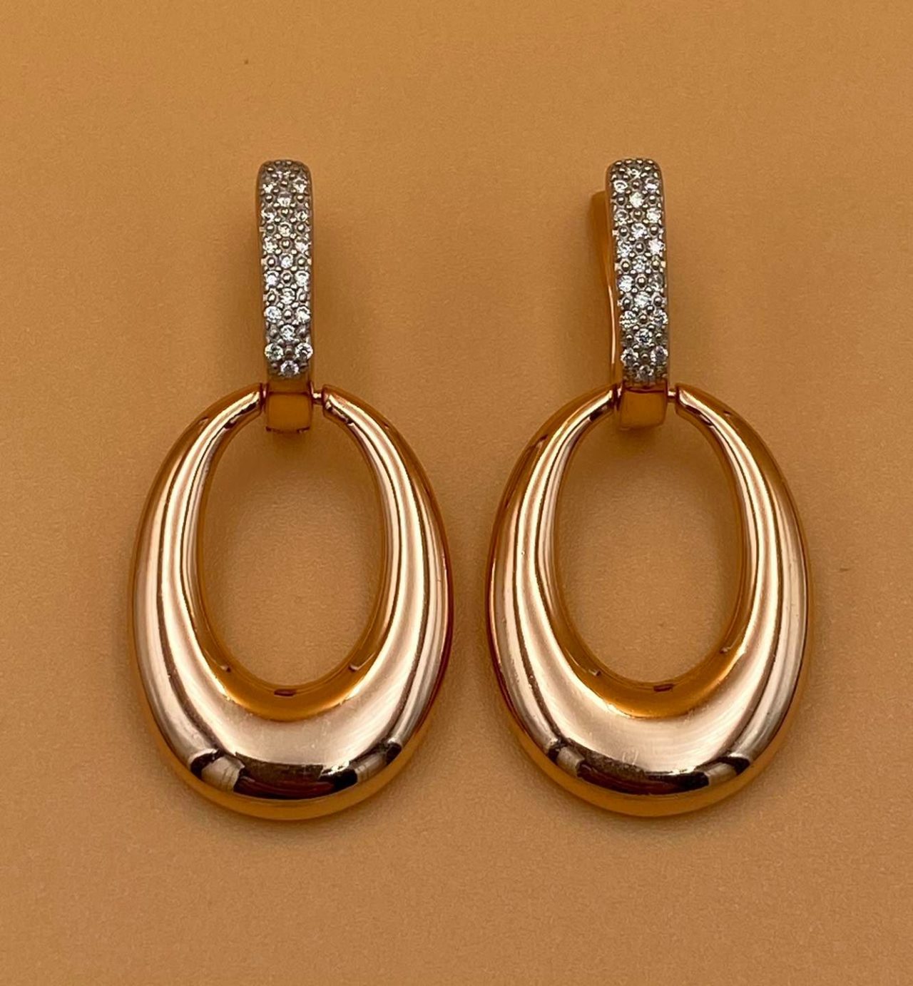 Ασημένια σκουλαρίκια επίχρυσα